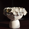 Kawai Homes Face Vase Cute Abstract Queen White Aesthetic Resin Ceramic Finish Flower Vase for Home Decor and Living Room Dining Table Decoration (White Queen)