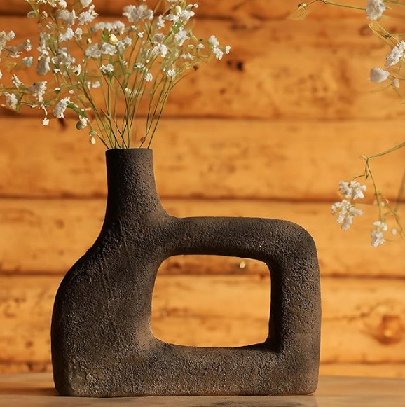 Kawai Homes Ceramic Vases Big Large Size for Home Decor White Egyptian Ancient Aesthetic Flower Vase for Living Room and Dining Table Decoration