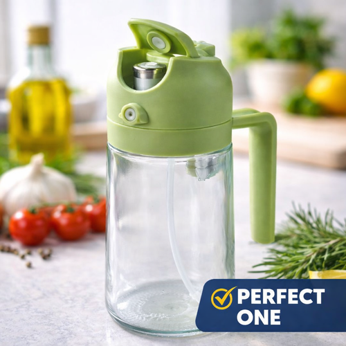 2-in-1 Oil Sprayer Bottle 500ml – Kitchen Oil Dispenser Spray & Pour