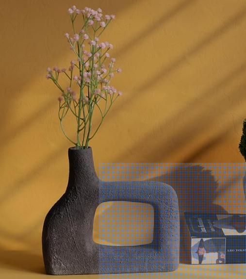 Kawai Homes Ceramic Vases Big Large Size for Home Decor White Egyptian Ancient Aesthetic Flower Vase for Living Room and Dining Table Decoration